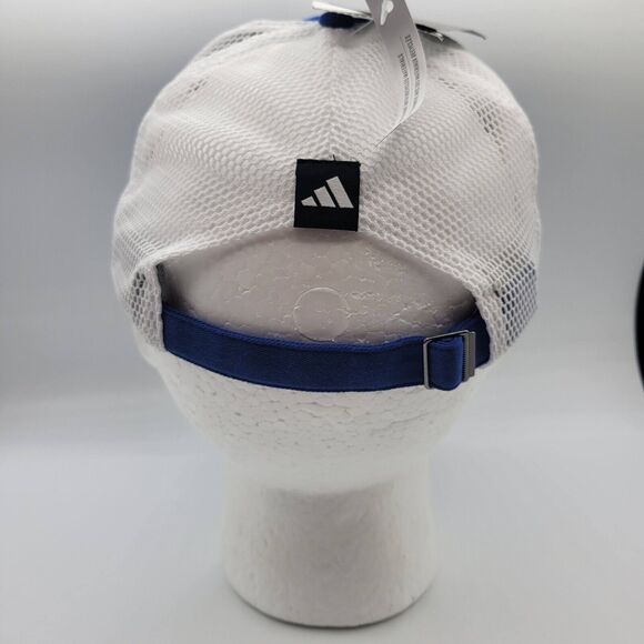 Kansas Jayhawks Adidas Mens Womens Slouch Trucker Hat Blue White Adjustable - Picture 3 of 14